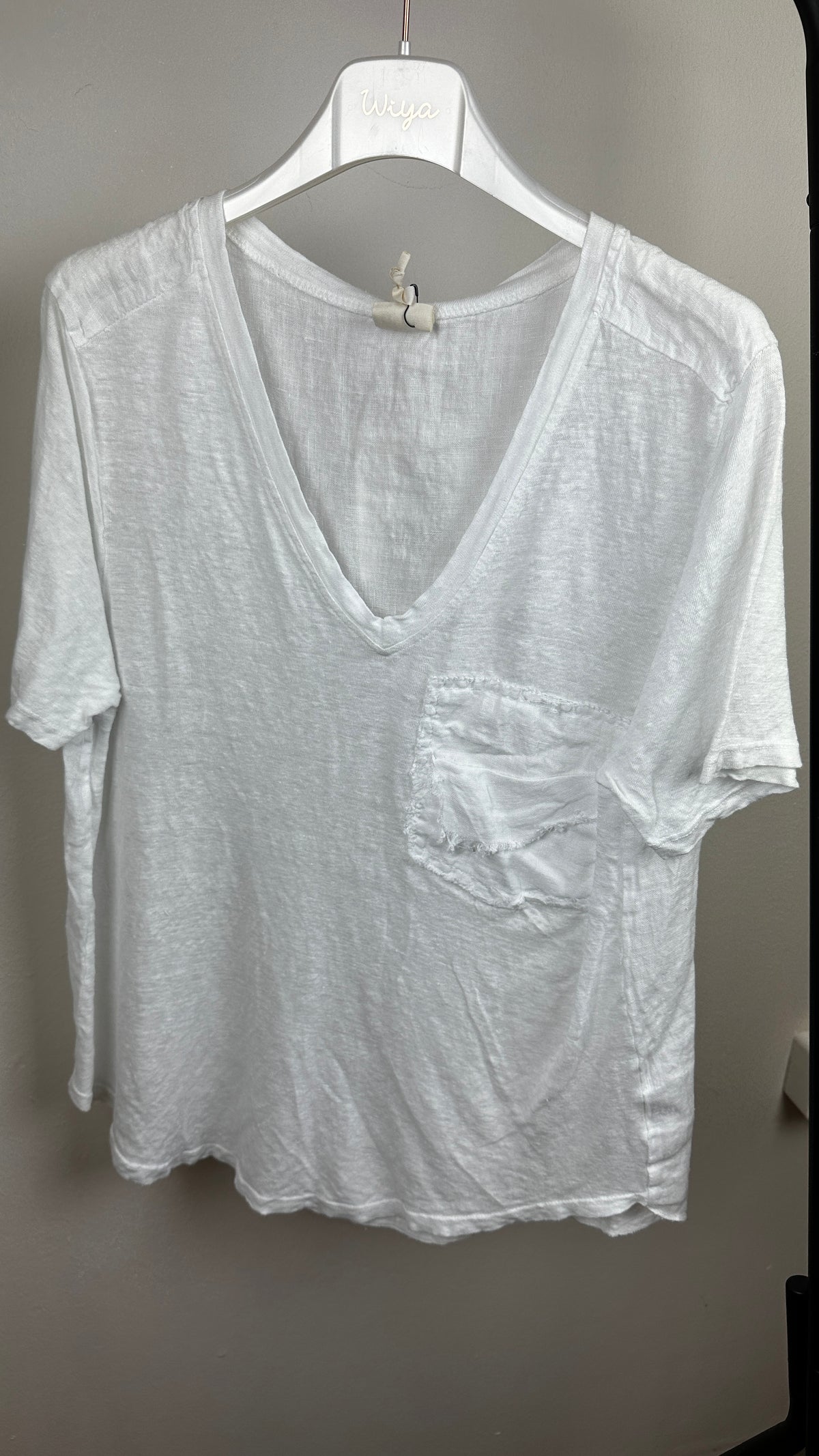 Leinen T-Shirt mit Tasche
