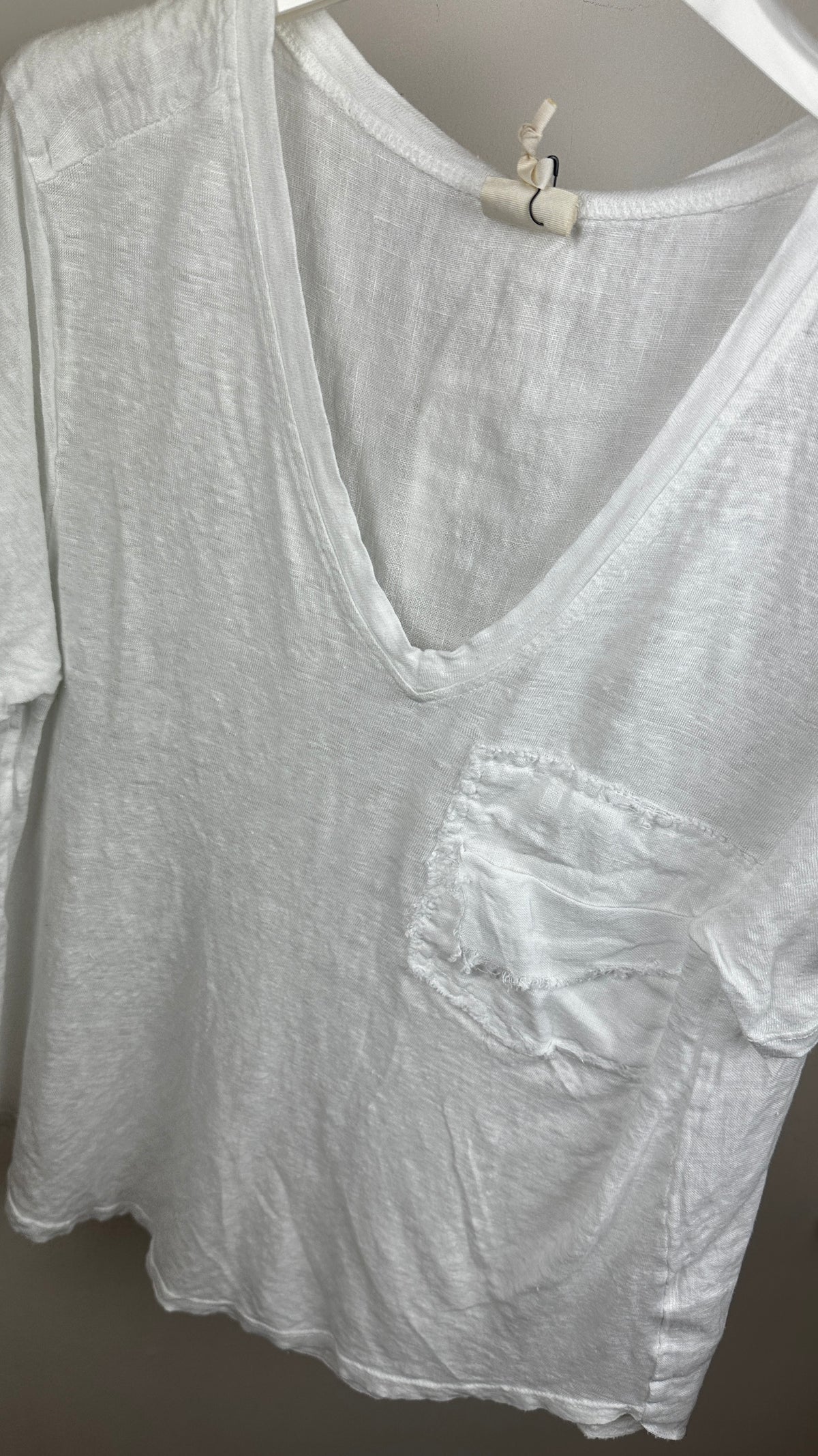 Leinen T-Shirt mit Tasche