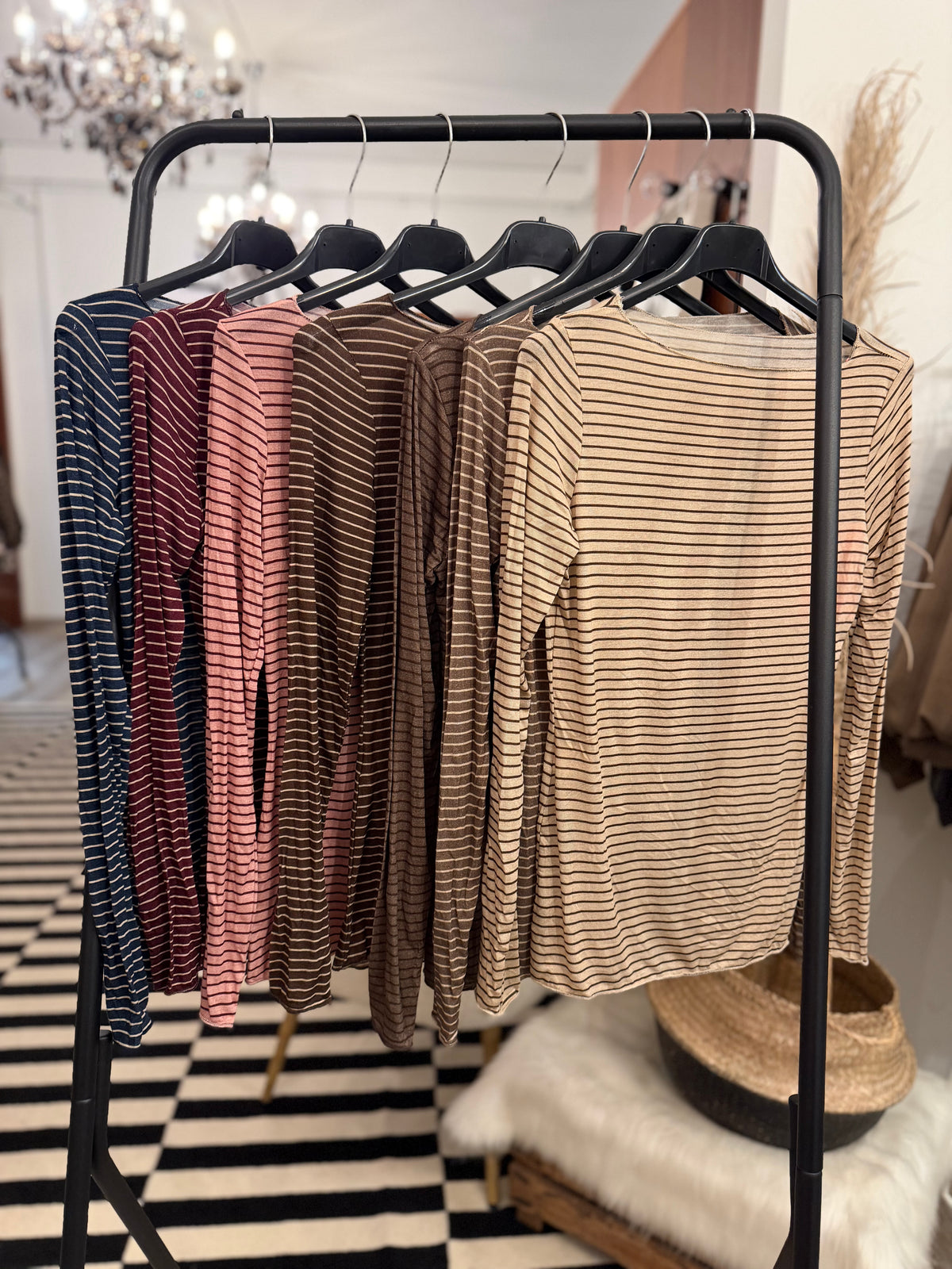 Cashmere Unterziehshirt Ringel