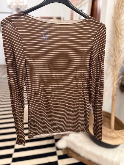 Cashmere Unterziehshirt Ringel