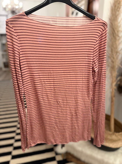 Cashmere Unterziehshirt Ringel