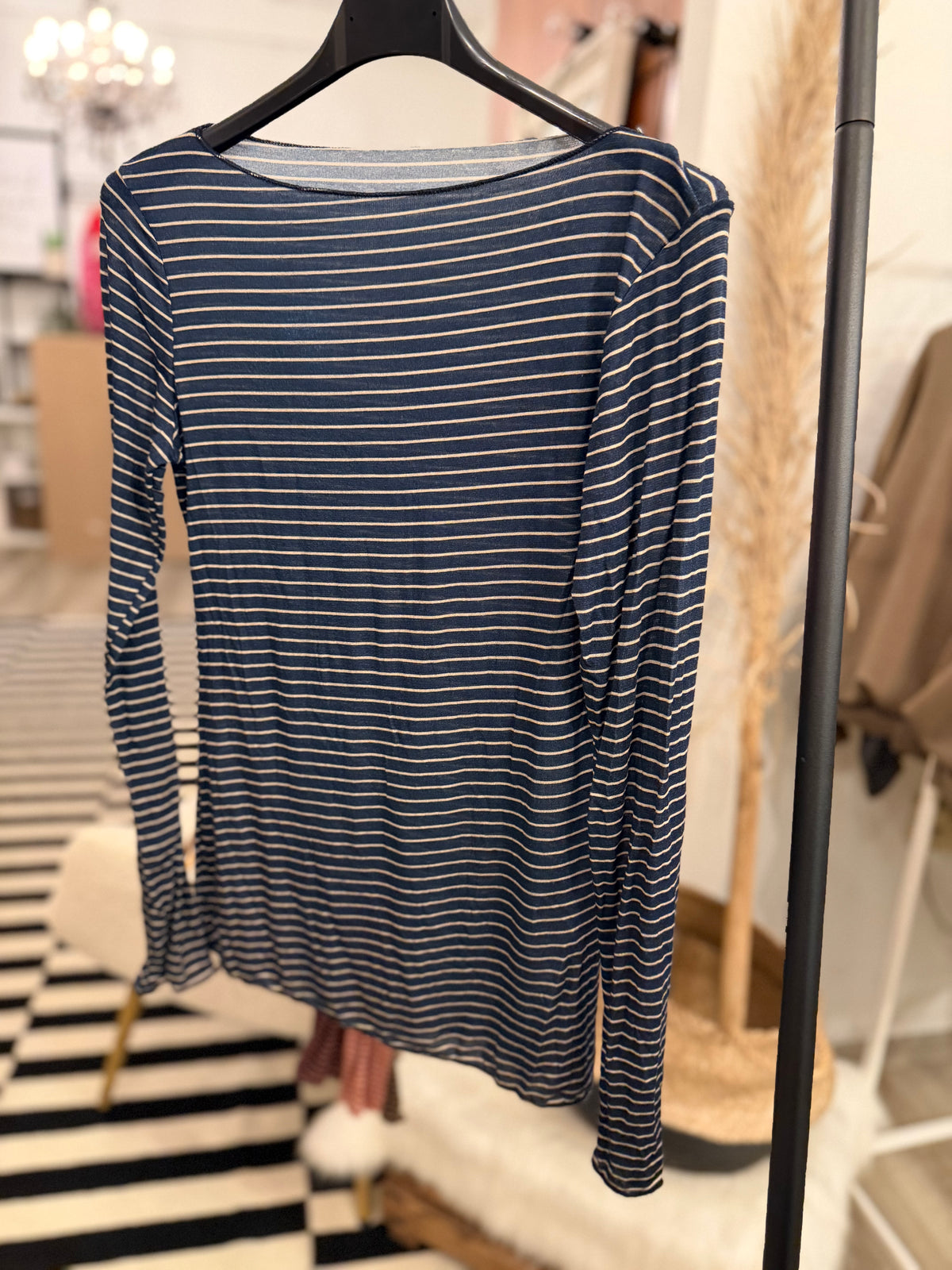 Cashmere Unterziehshirt Ringel
