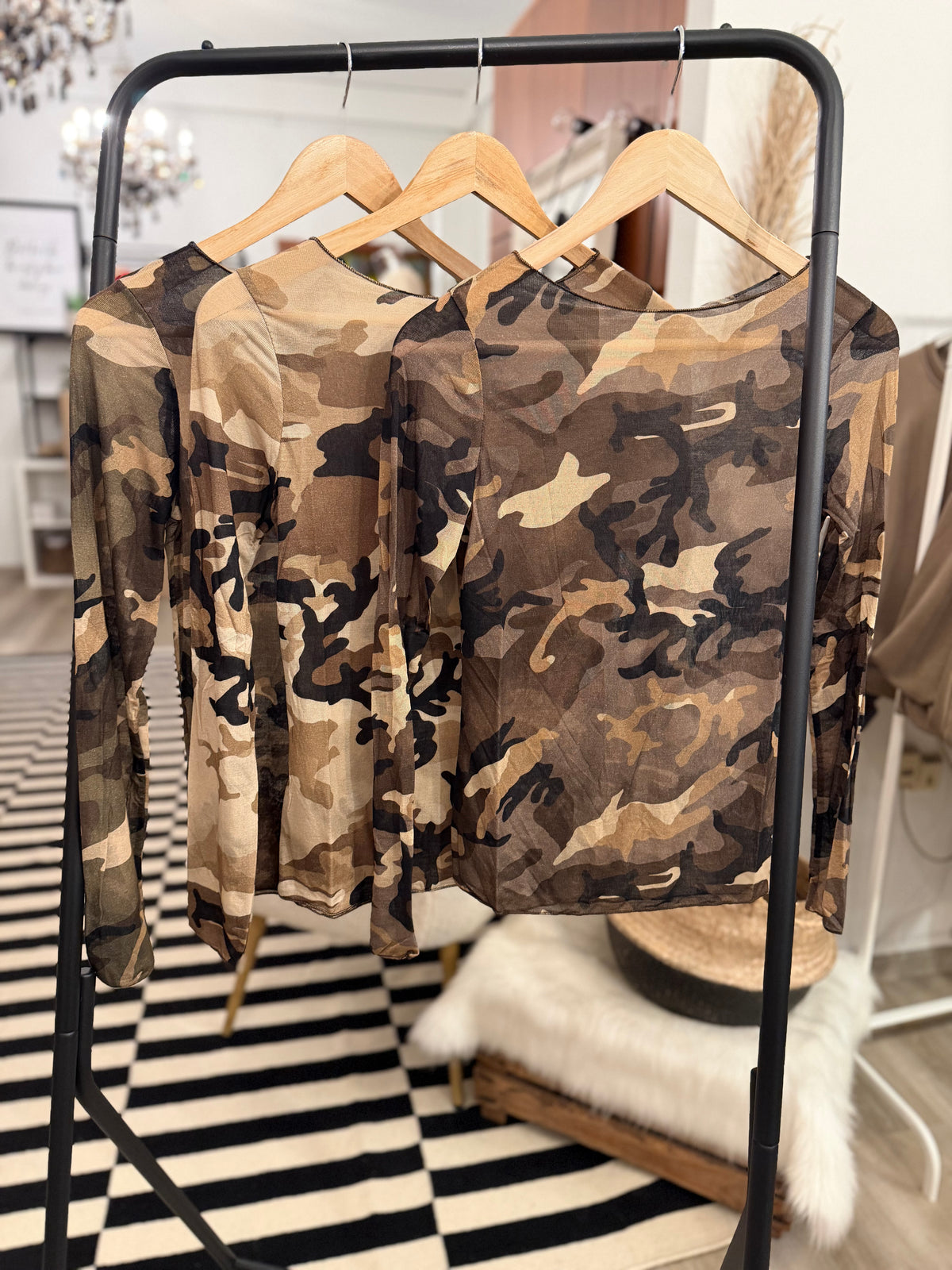 Cashmere Unterziehshirt Camouflage
