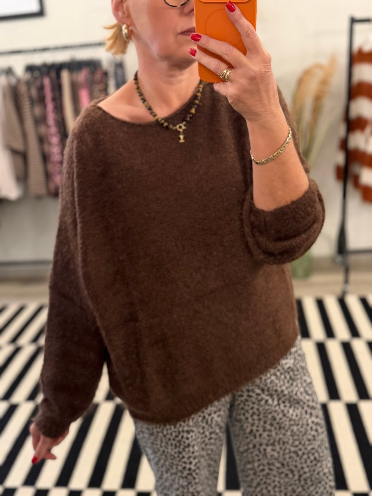 MARTA du Chateau Flauschpullover Schoko