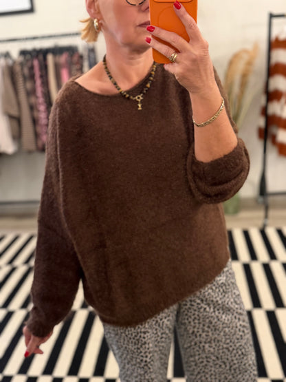 MARTA du Chateau Flauschpullover Schoko