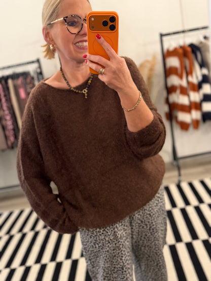 MARTA du Chateau Flauschpullover Schoko