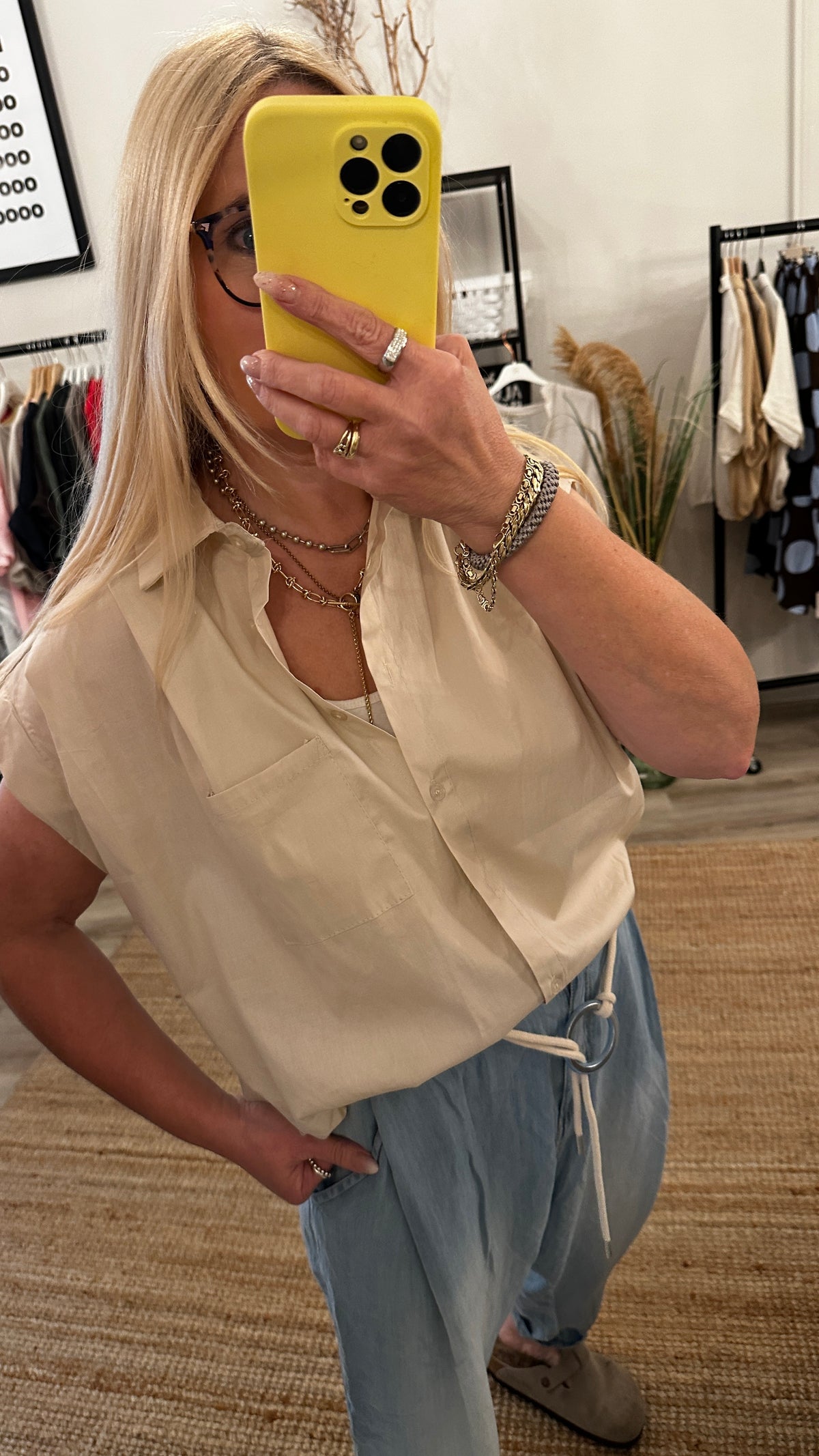 Ärmellose Sommerbluse Stella