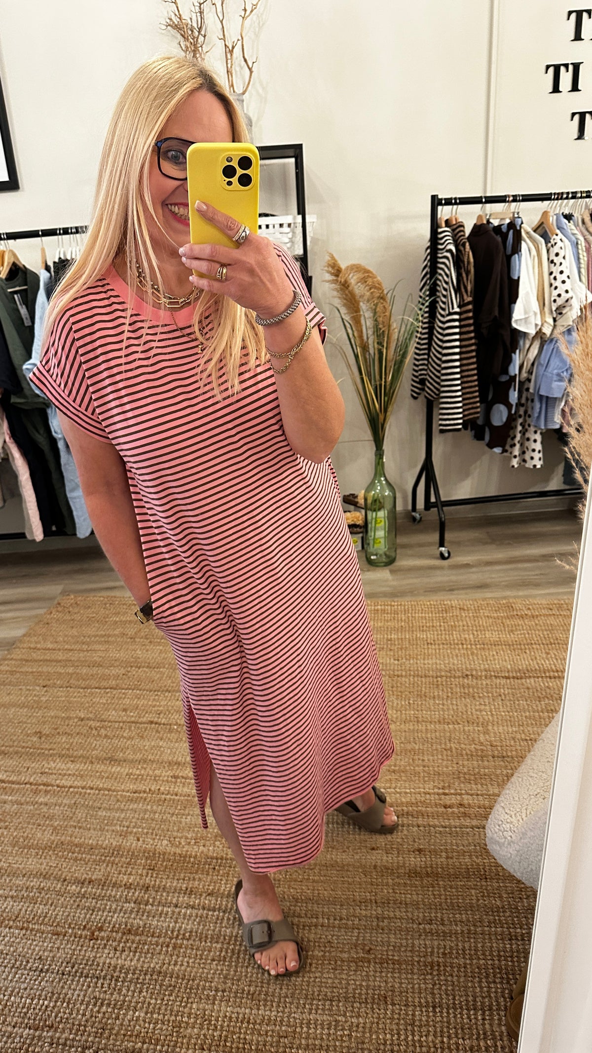 T-Shirt Kleid geringelt