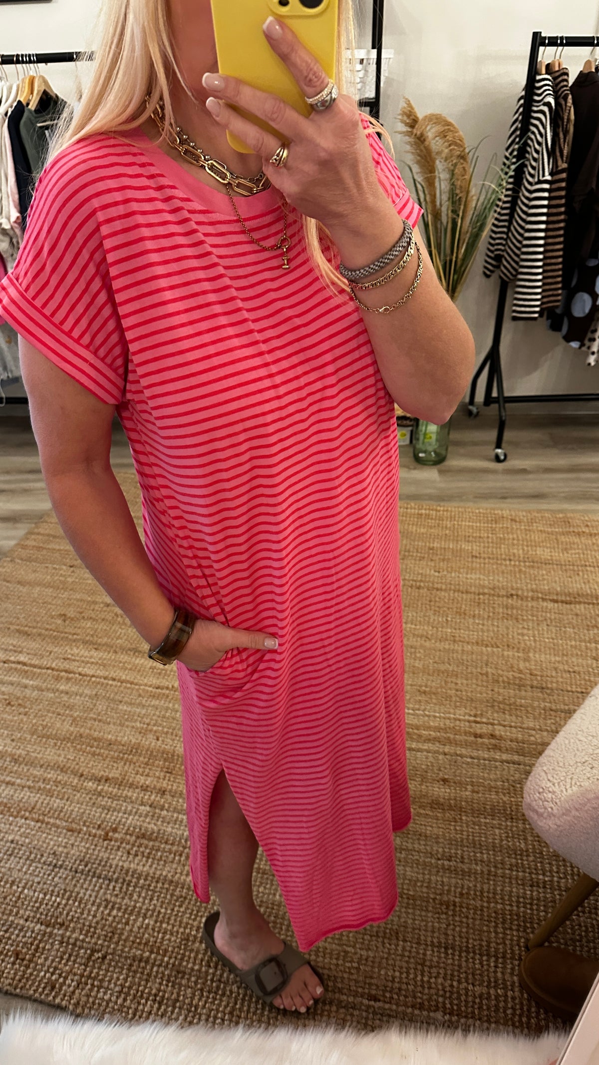 T-Shirt Kleid geringelt