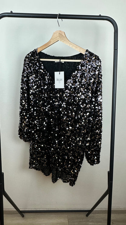Pailletten Shirt Black Glitter