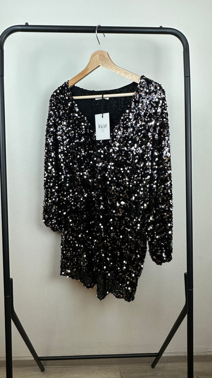 Pailletten Shirt Black Glitter