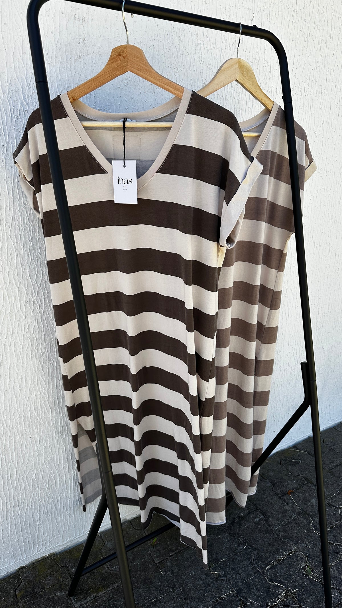 T-Shirt Kleid mit Blockstreifen