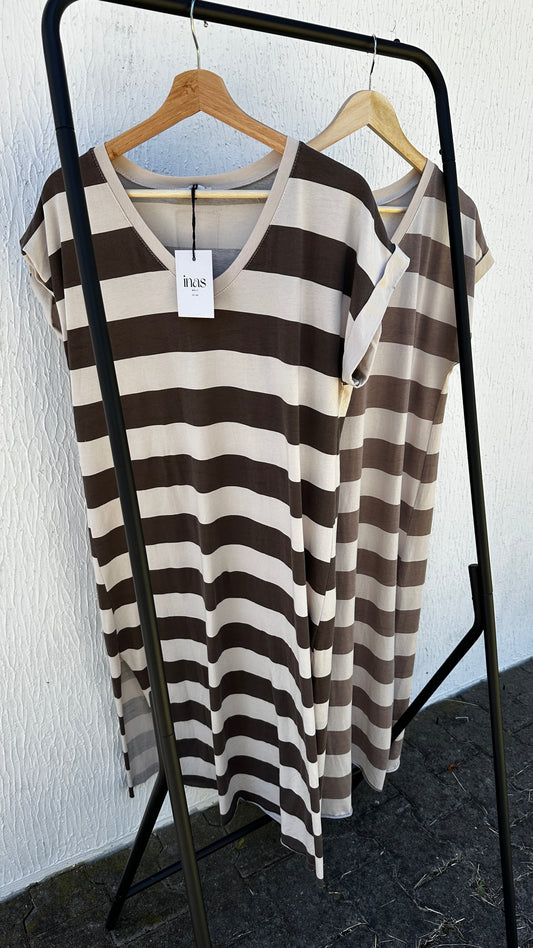 T-Shirt Kleid mit Blockstreifen