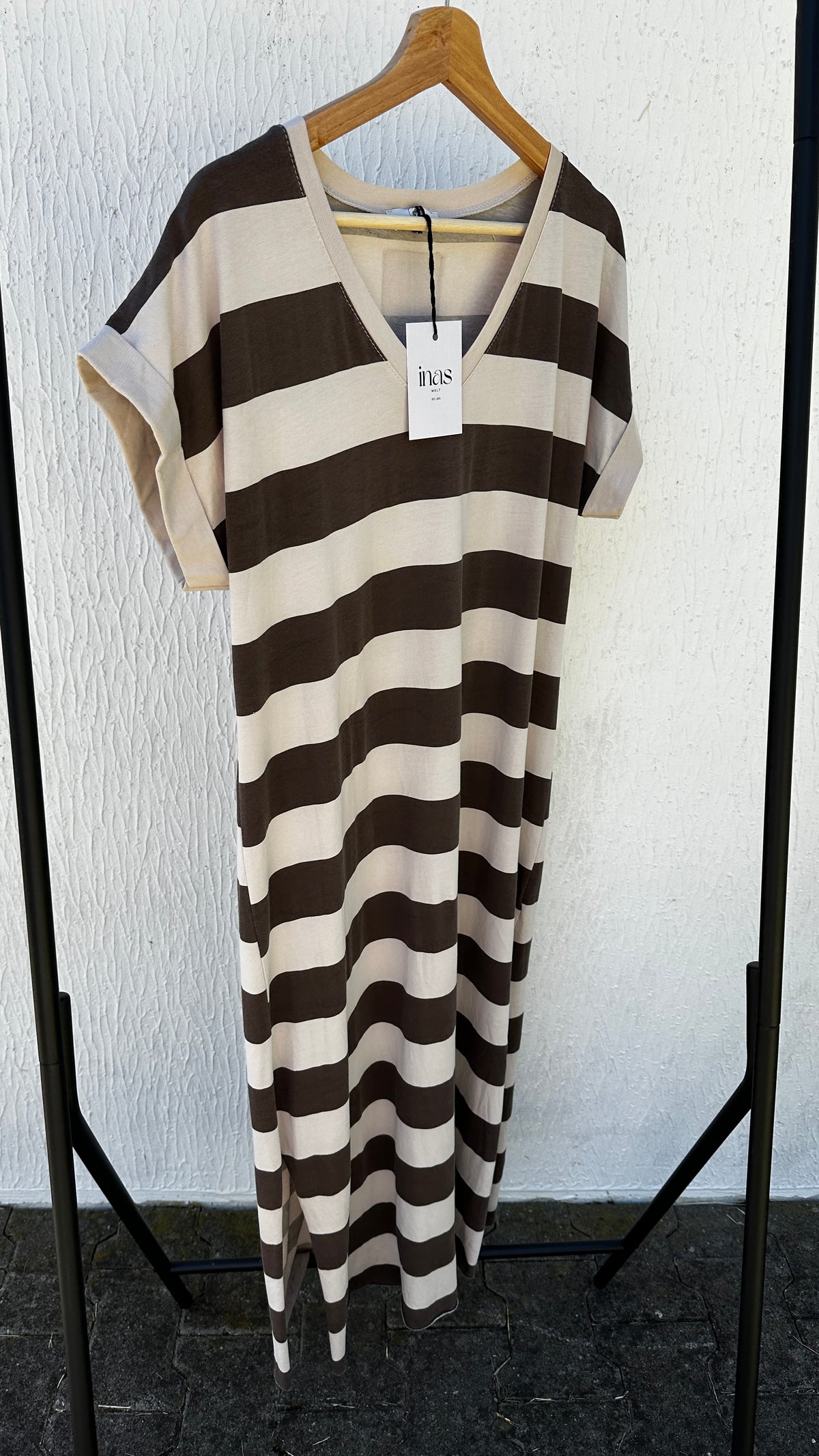 T-Shirt Kleid mit Blockstreifen