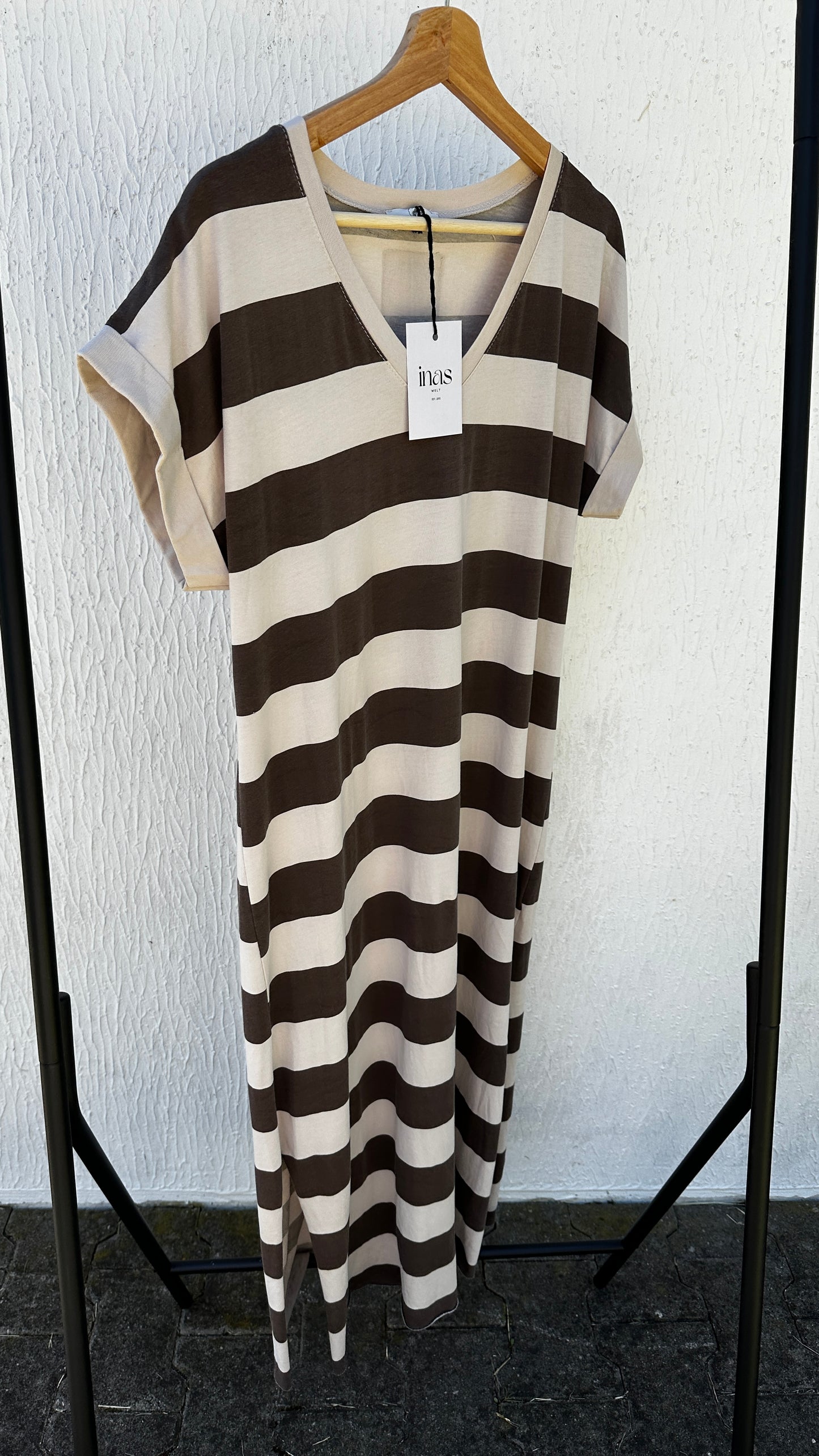 T-Shirt Kleid mit Blockstreifen