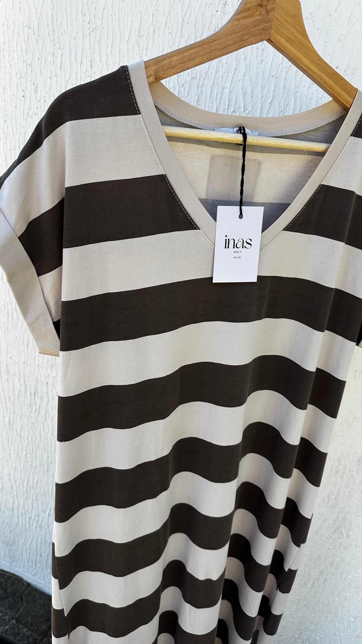 T-Shirt Kleid mit Blockstreifen
