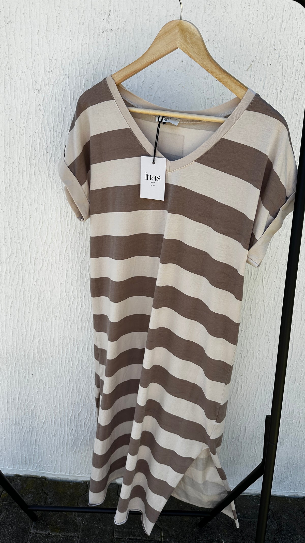 T-Shirt Kleid mit Blockstreifen