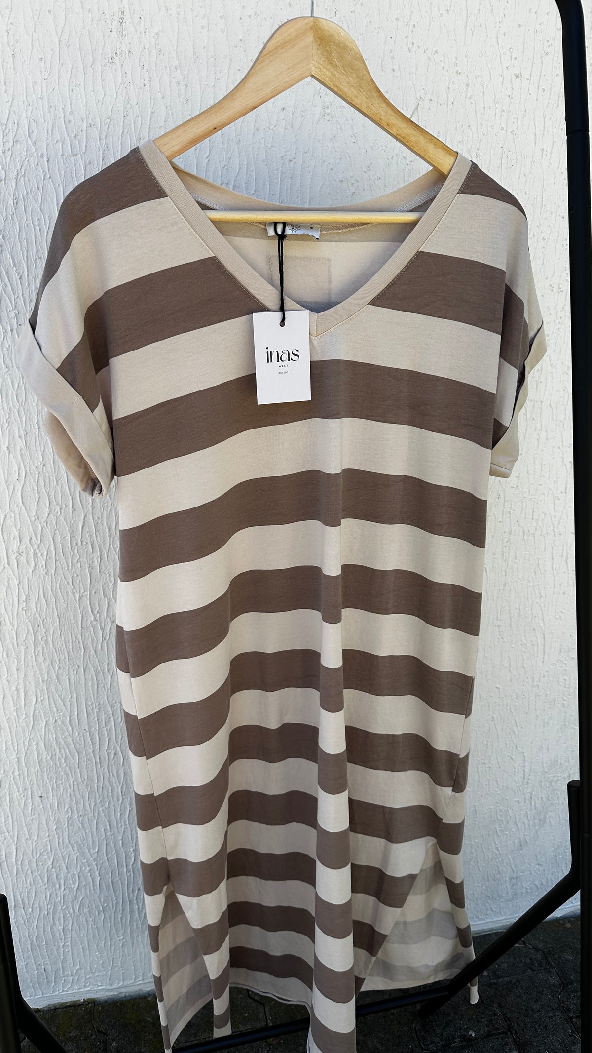 T-Shirt Kleid mit Blockstreifen