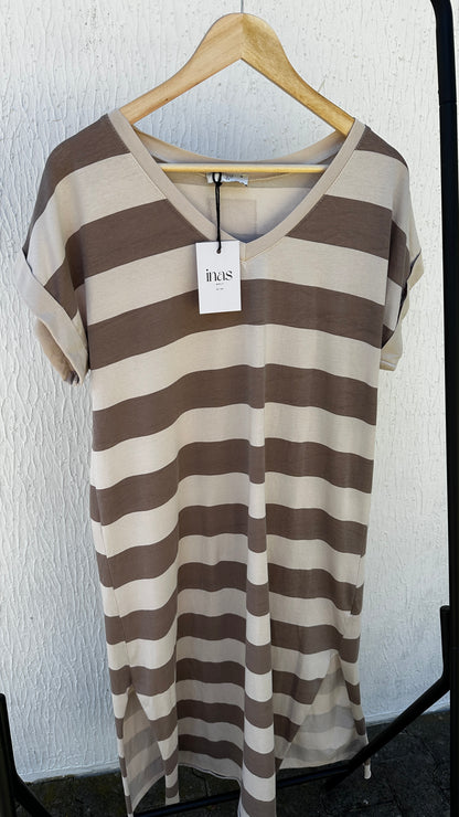 T-Shirt Kleid mit Blockstreifen
