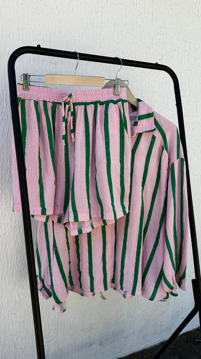 Musselinshorts Strawberry Matcha
