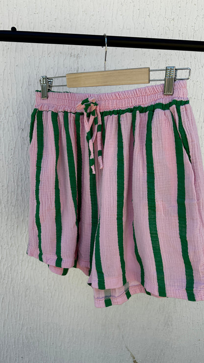 Musselinshorts Strawberry Matcha
