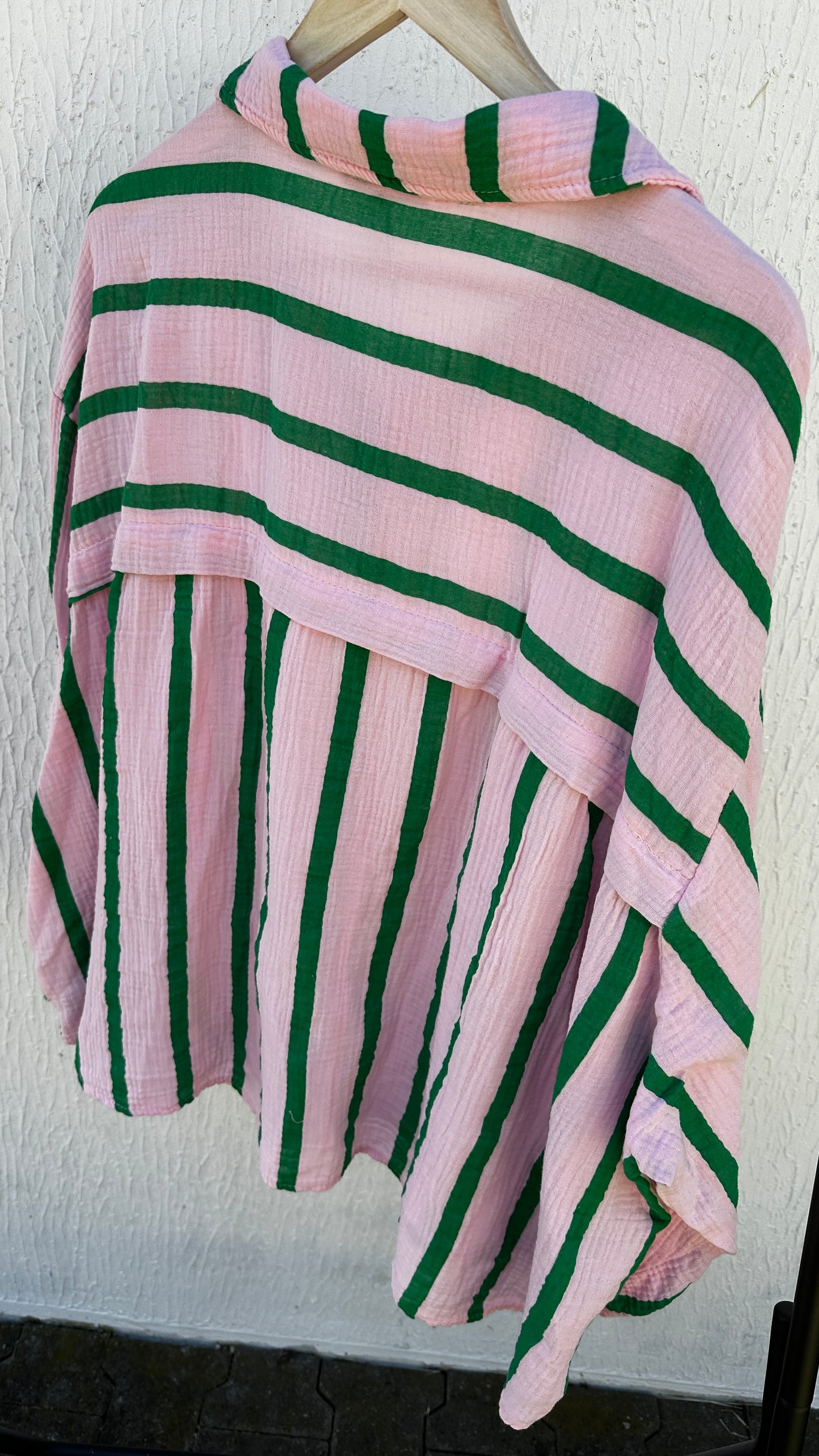 Musselin Hemd Strawberry Matcha