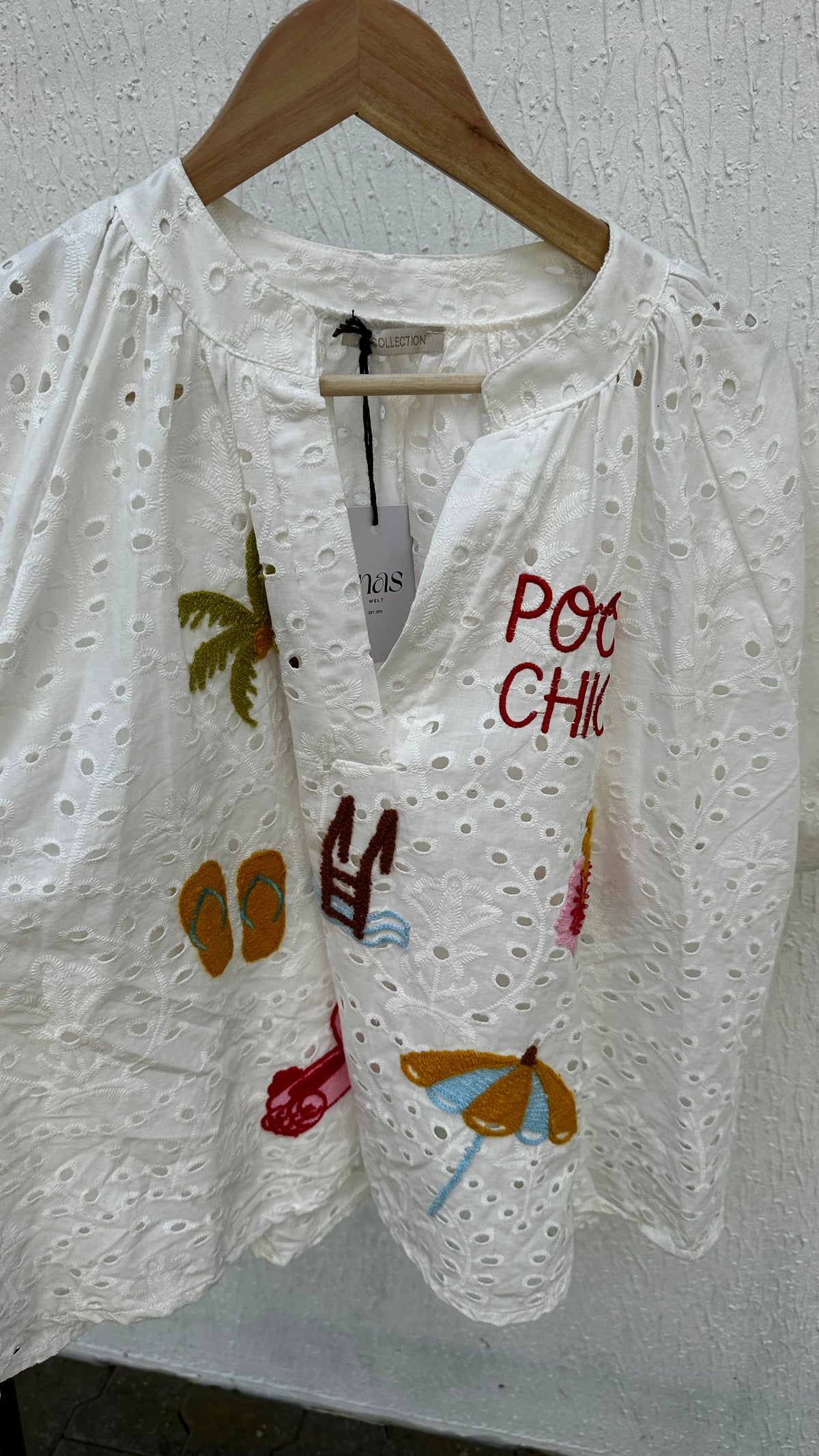 Lochstickereibluse Pool chic