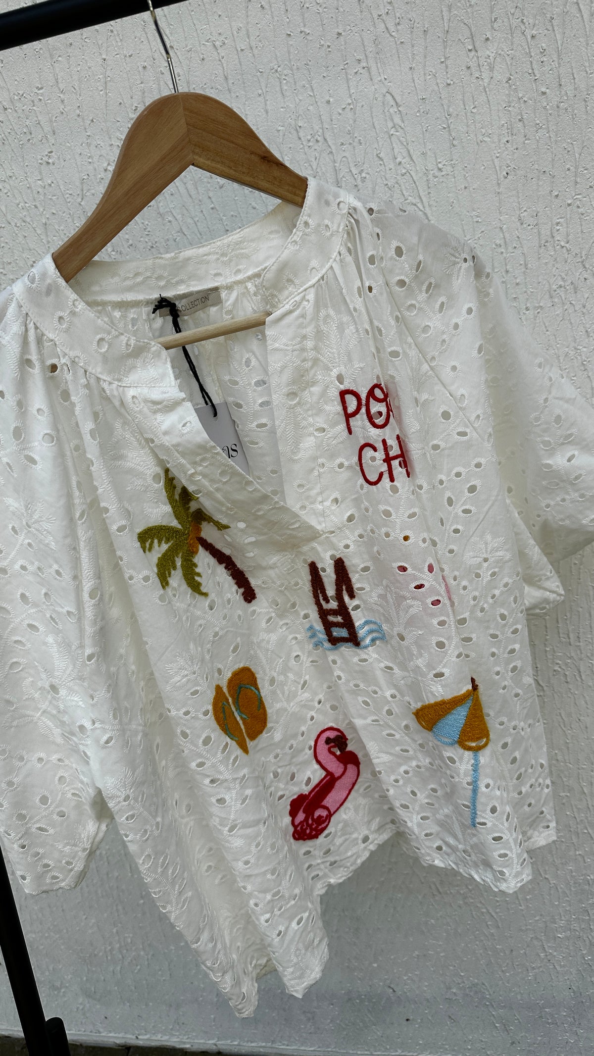 Lochstickereibluse Pool chic