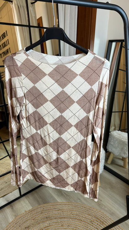 Cashmere Unterziehshirt Argyle