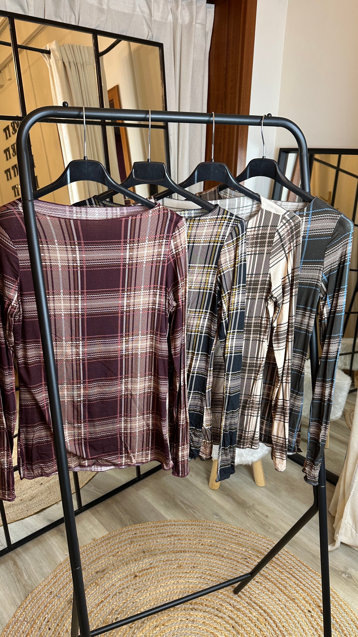 Cashmere Unterziehshirt Kariert