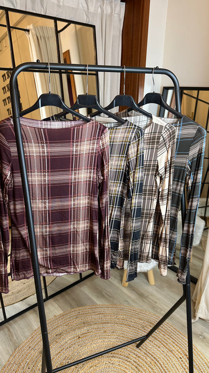 Cashmere Unterziehshirt Kariert