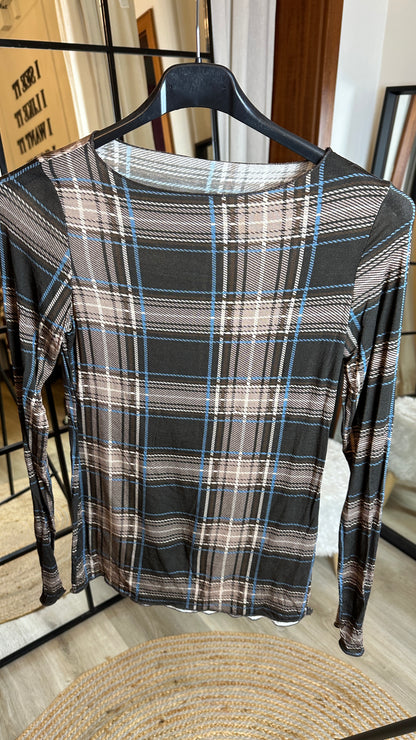 Cashmere Unterziehshirt Kariert