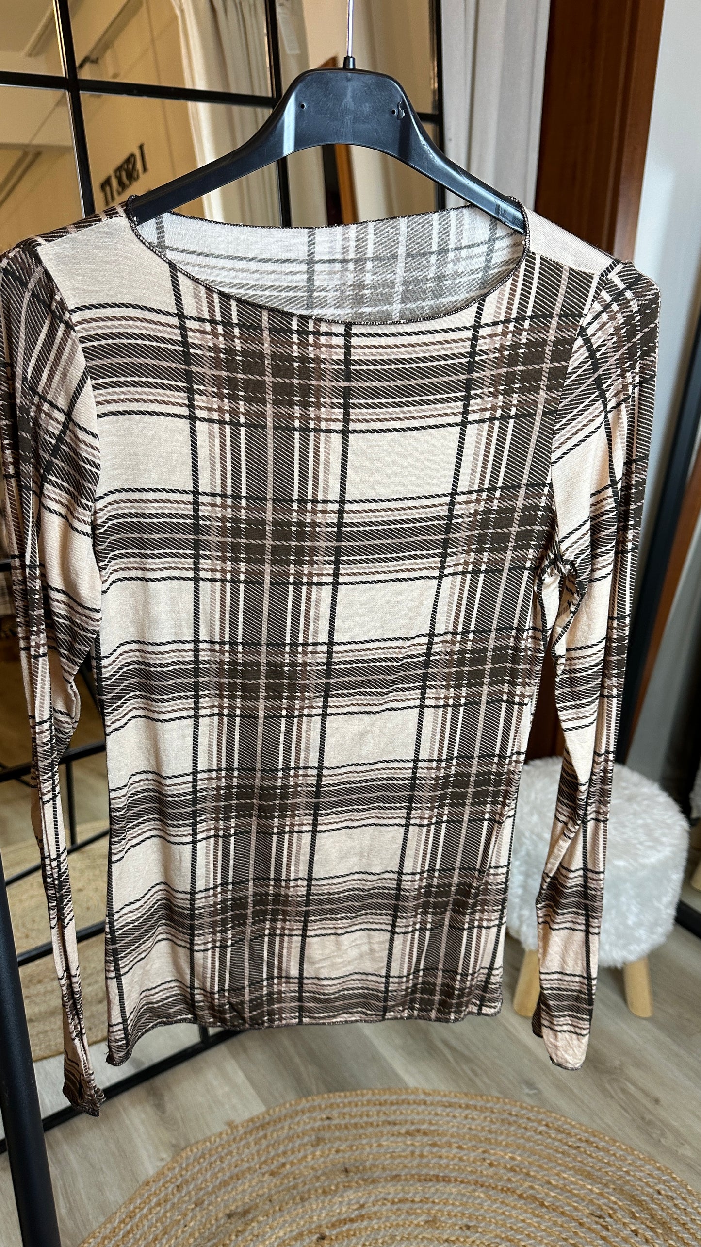 Cashmere Unterziehshirt Kariert