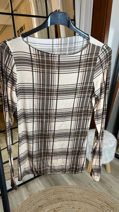 Cashmere Unterziehshirt Kariert