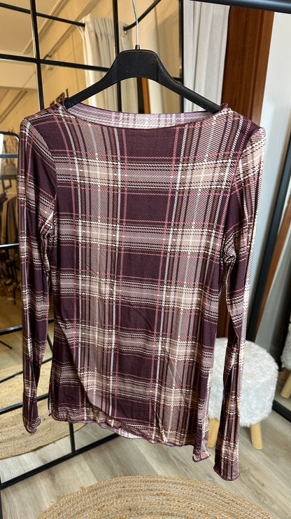 Cashmere Unterziehshirt Kariert