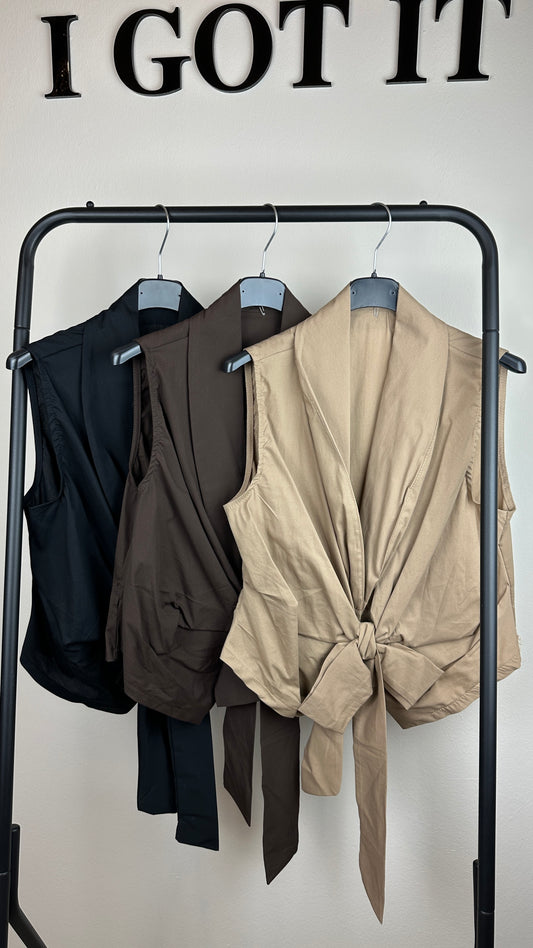 Schluppenbluse ärmellos