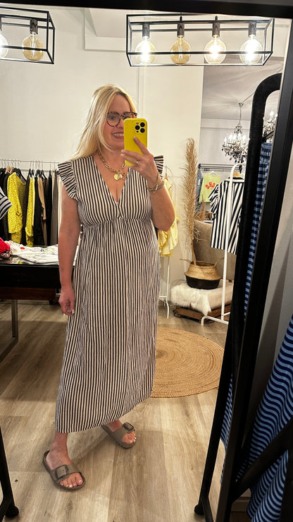 Musselin Sommerkleid in zwei Farben gestreift