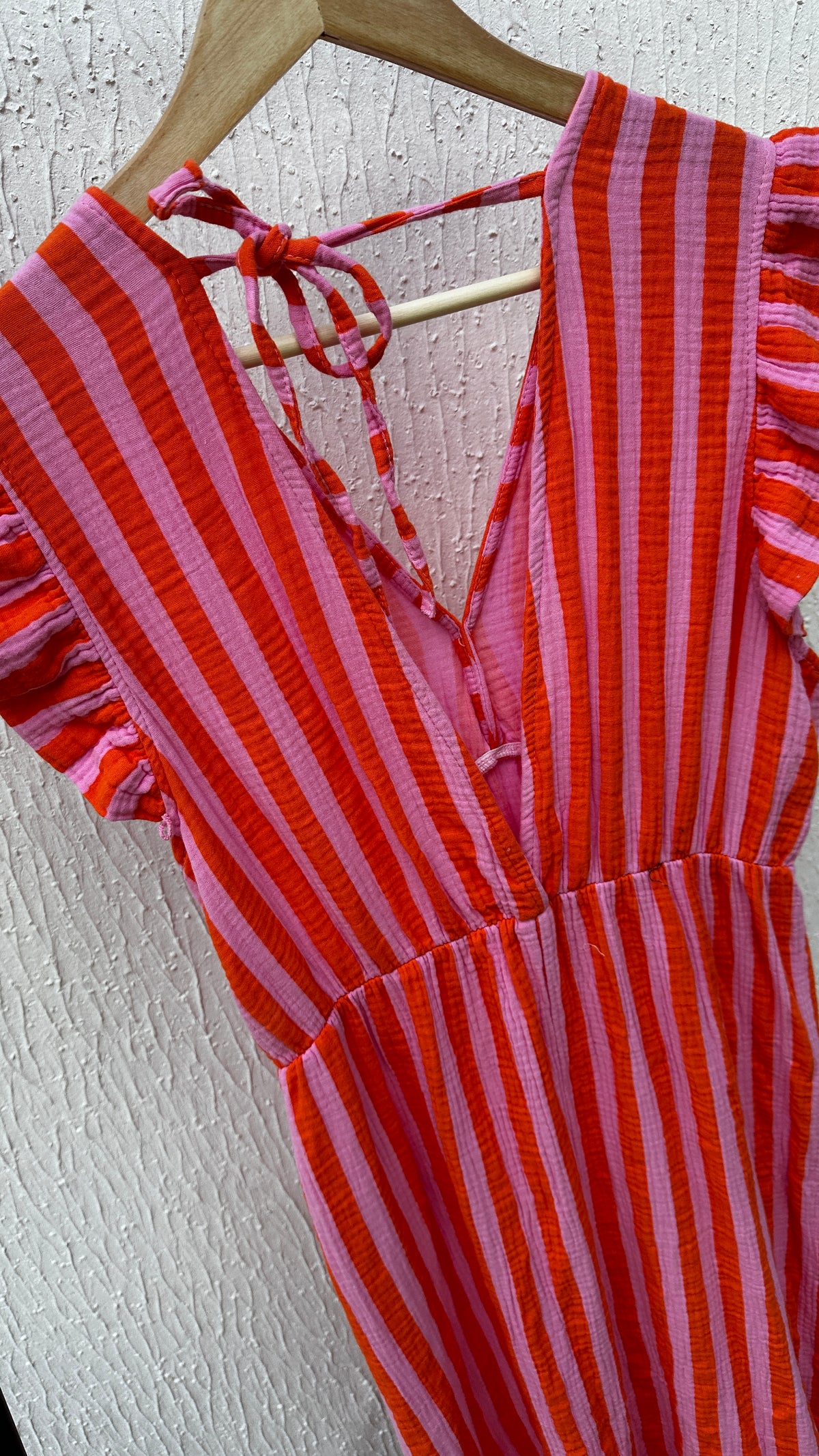 Musselin Sommerkleid Orange/Pink