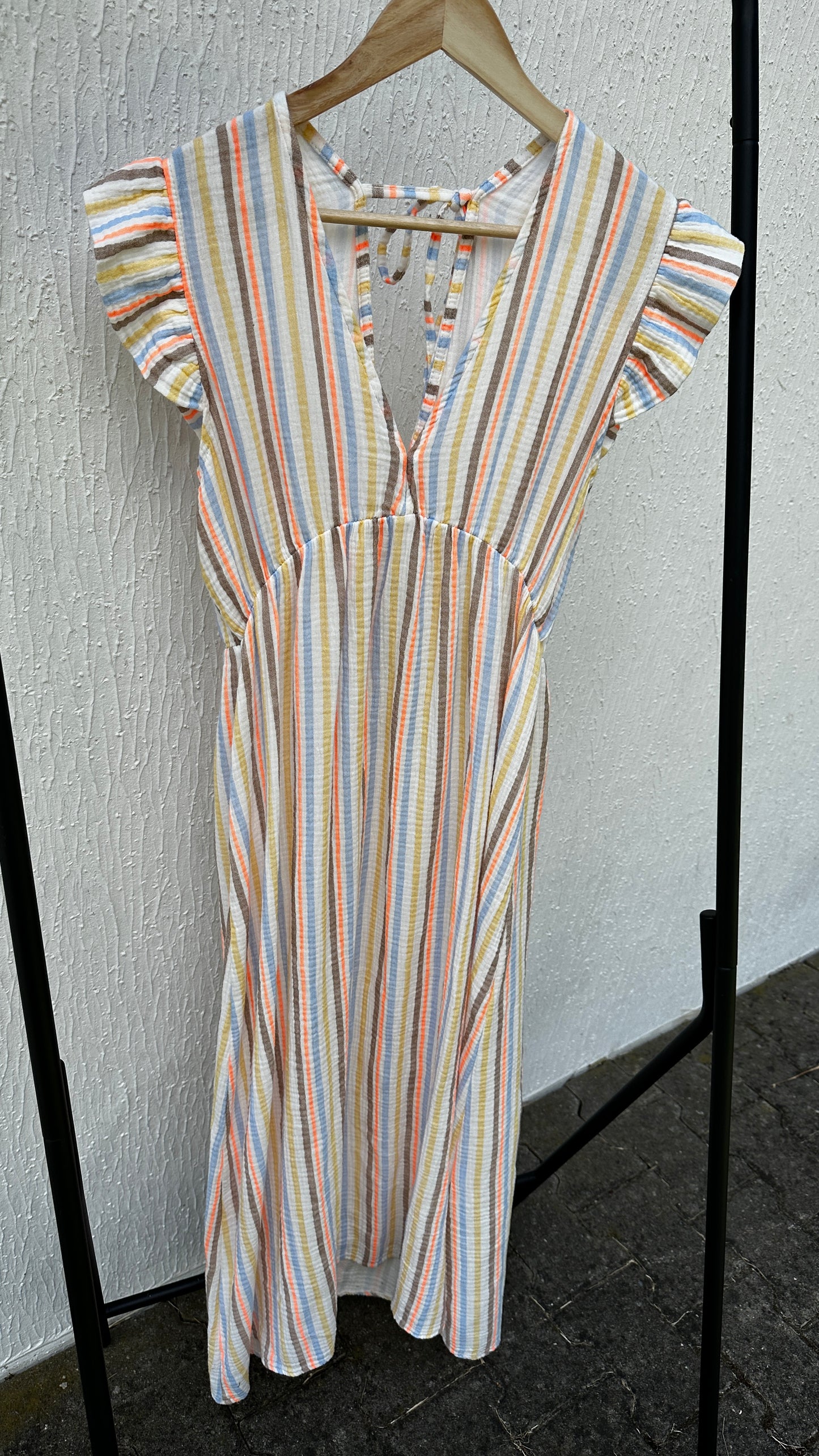 Musselin Sommerkleid Pastell gestreift