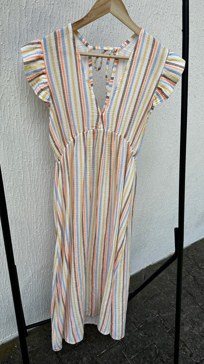Musselin Sommerkleid Pastell gestreift