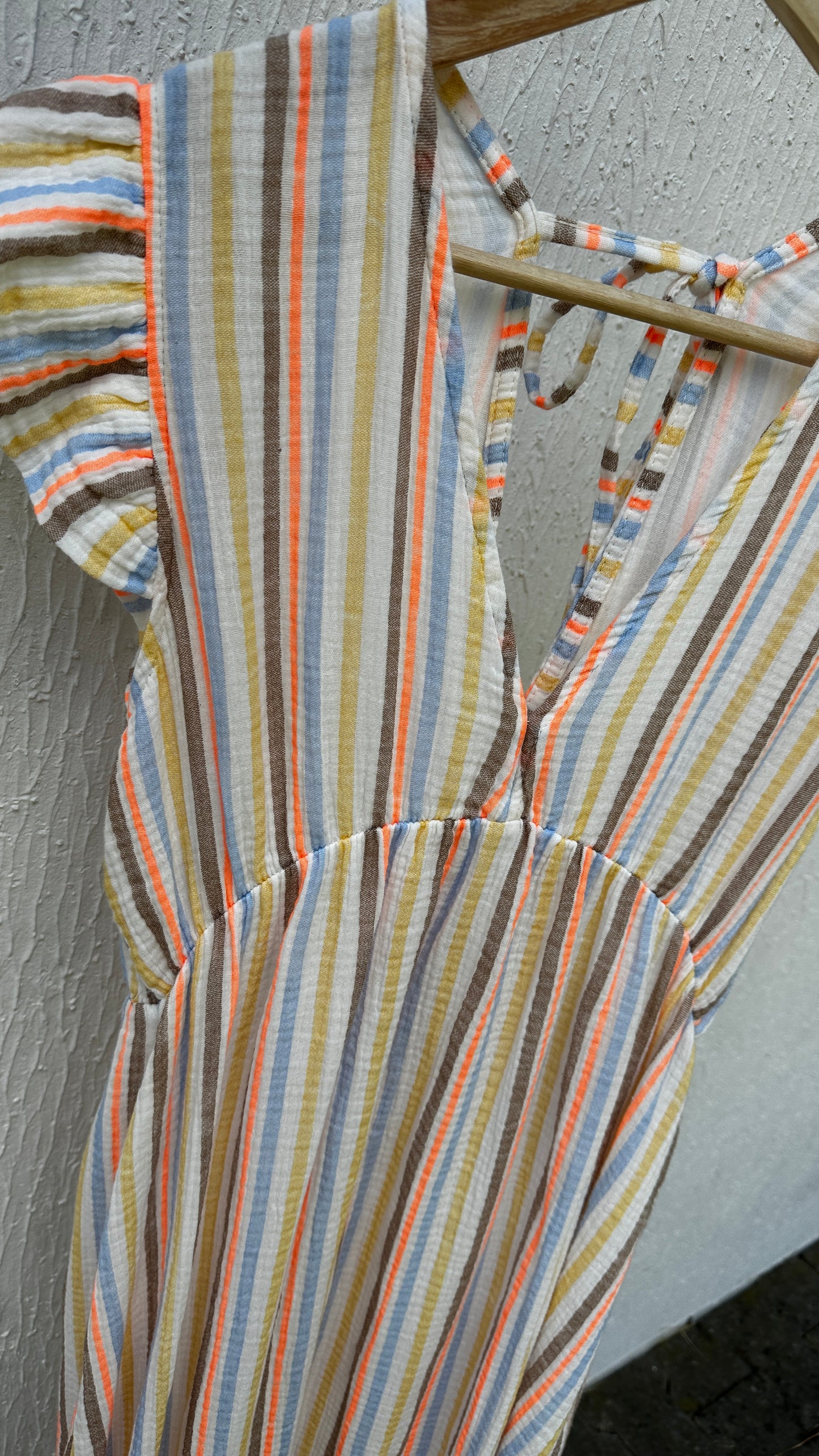 Musselin Sommerkleid Pastell gestreift