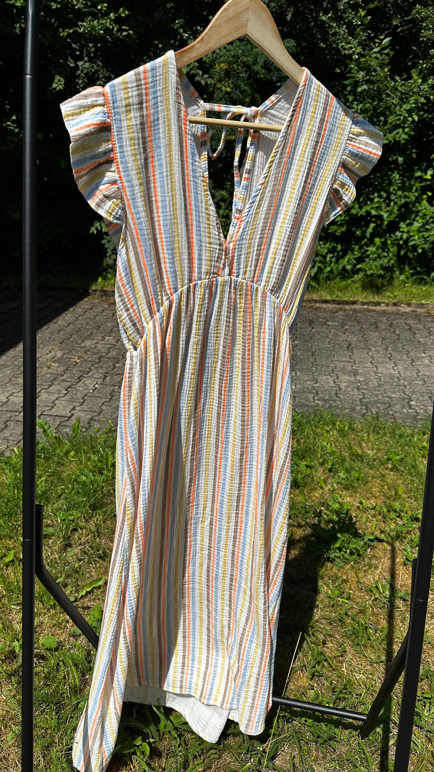 Musselin Sommerkleid Pastell gestreift