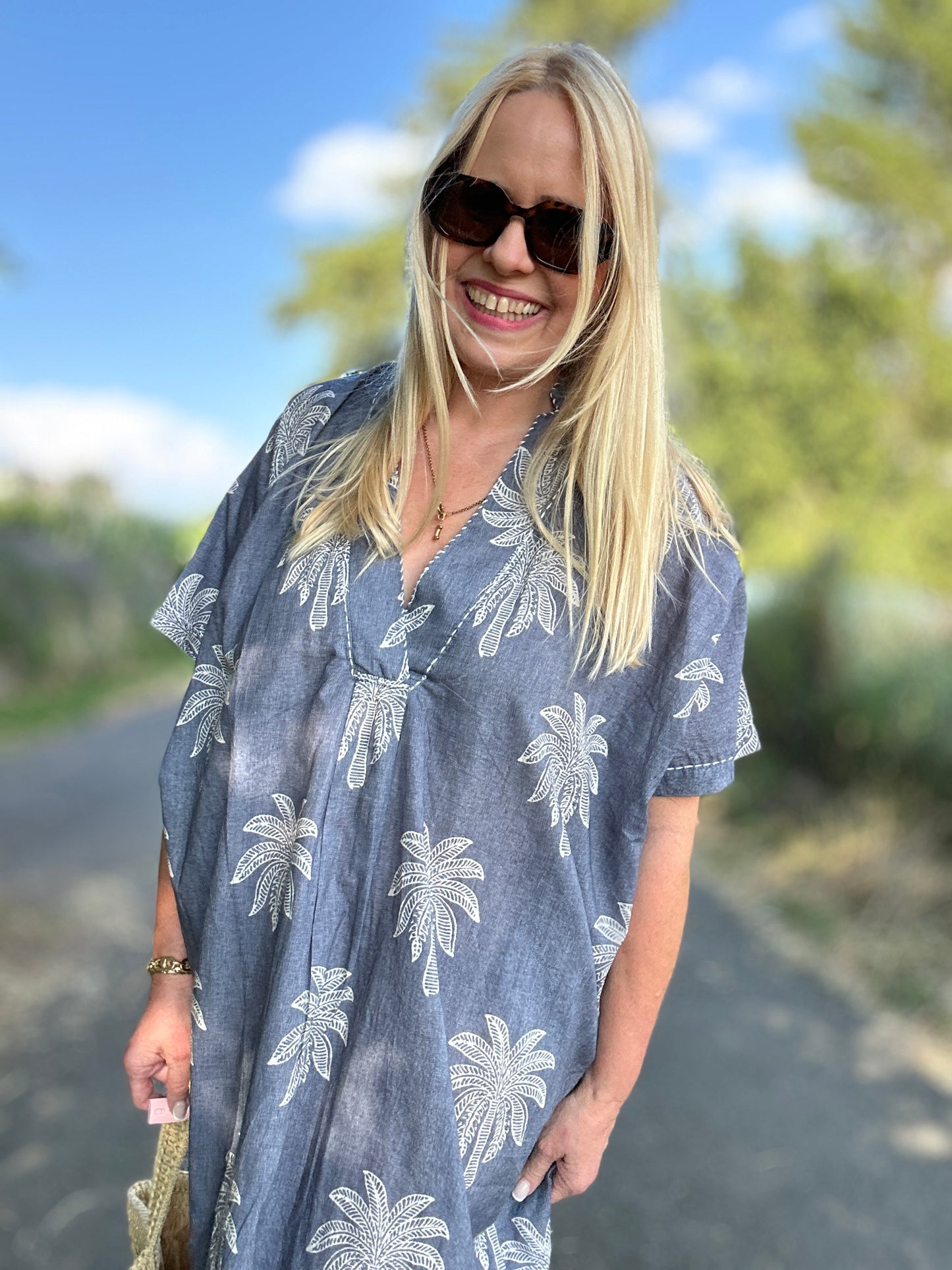 Strandkleid  Miami Jeansblau