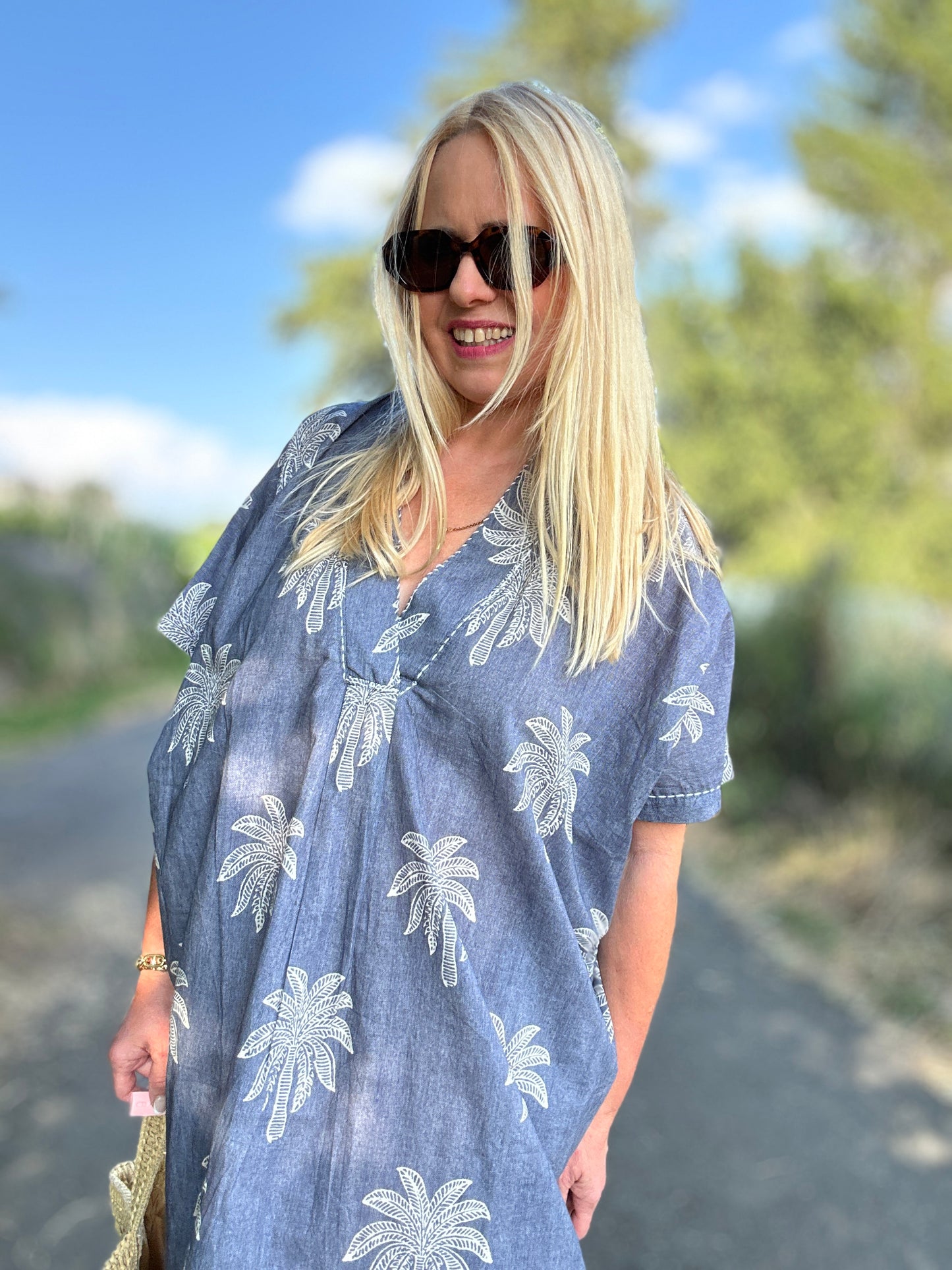 Strandkleid  Miami Jeansblau