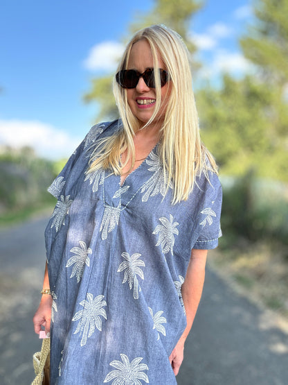 Strandkleid  Miami Jeansblau