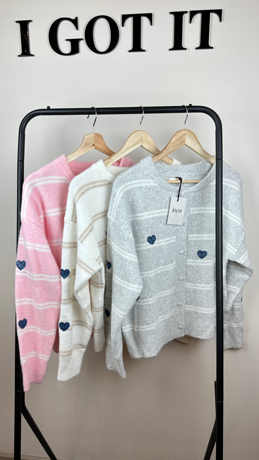 Softcardigan mit Herzen