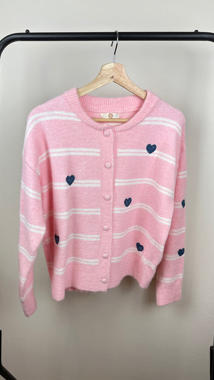Softcardigan mit Herzen