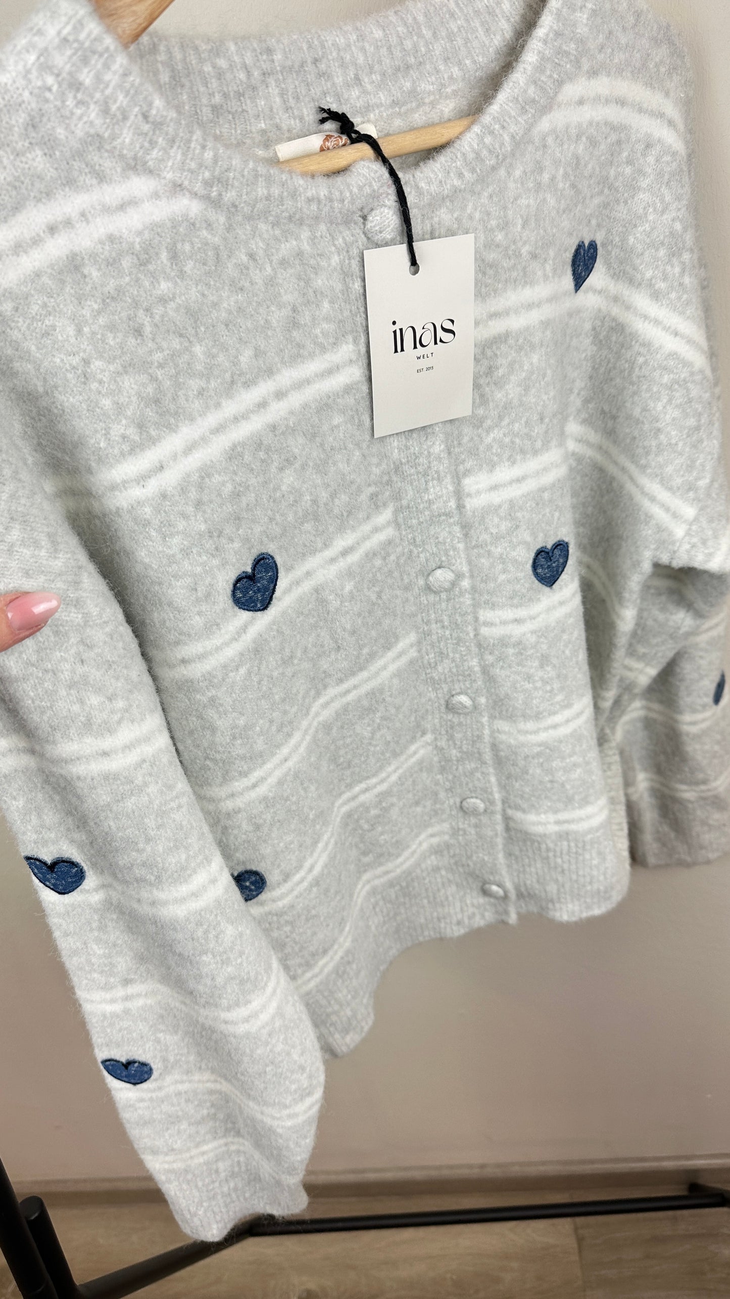 Softcardigan mit Herzen
