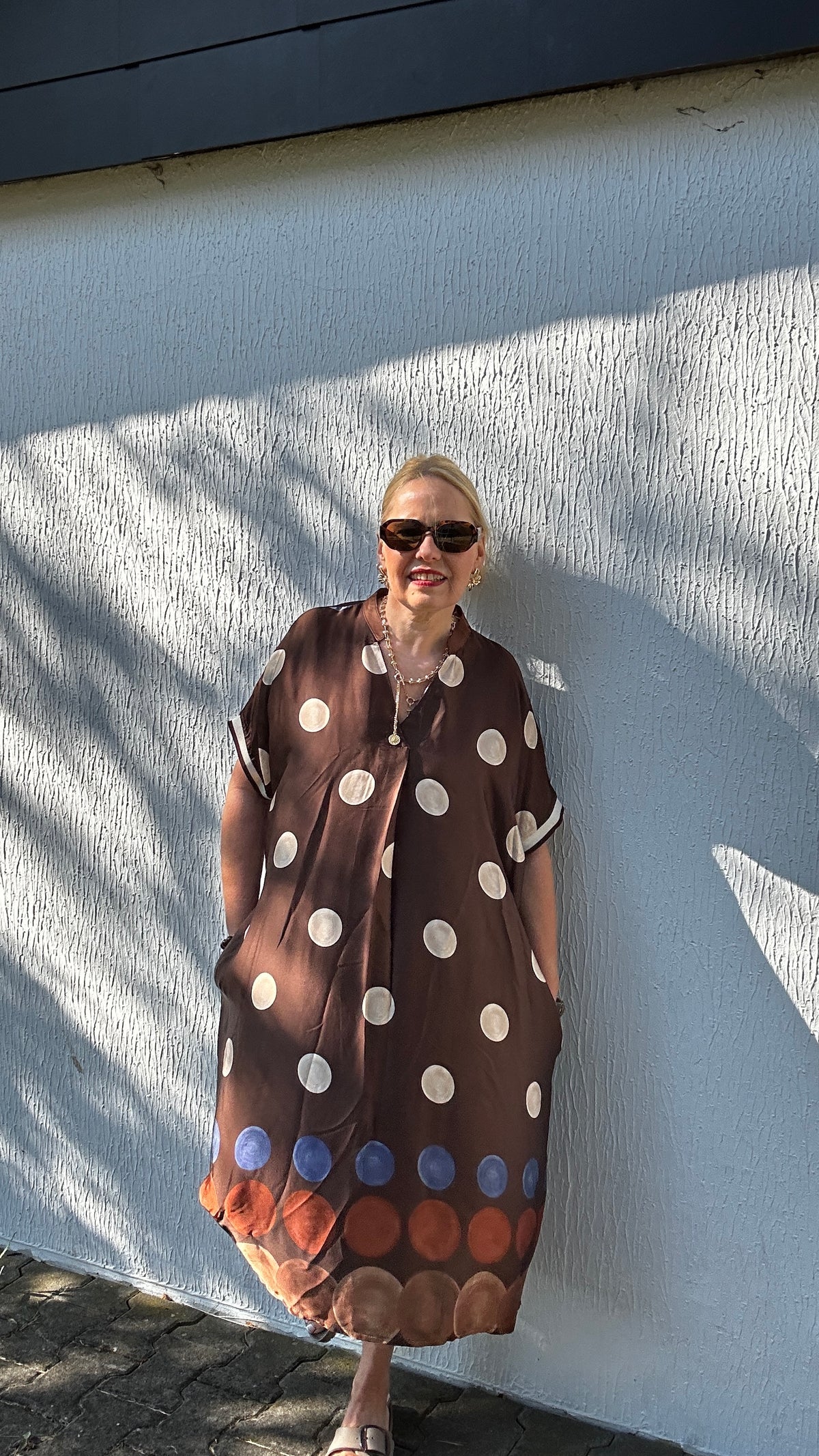 Viskosekleid Polka Dots in zwei Farben