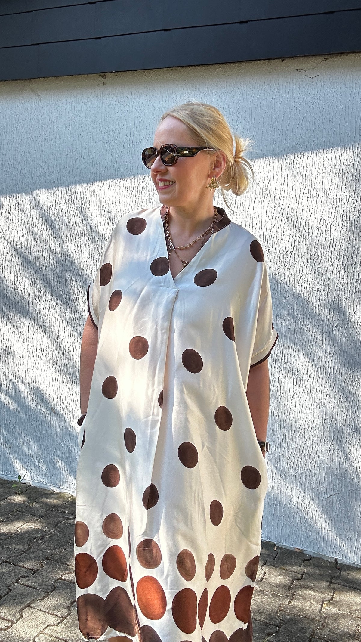 Viskosekleid Polka Dots in zwei Farben